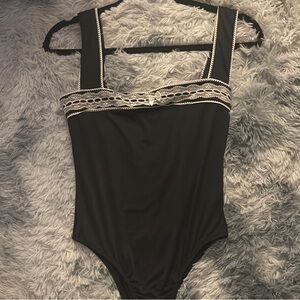 Princess Polly Black Lace Trim Bodysuit